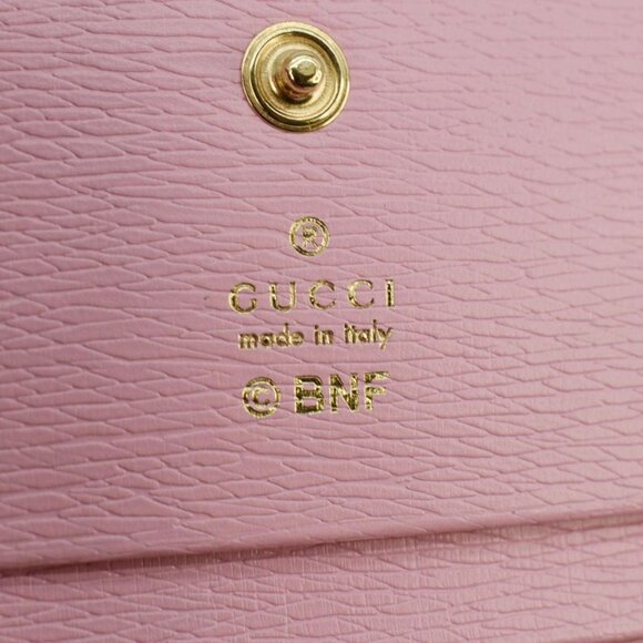 Gucci Bananya Print Leather Card Case Holder Pink 701009 - Picture 10 of 11